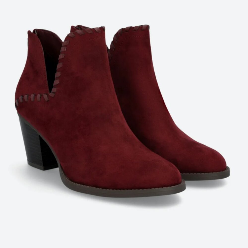 Market & Spruce: Burgundy Tori Block Heel Bootie - Size 7.5